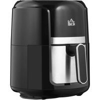Homcom - Heißluftfritteuse 4L Airfryer mit 12 Programmen, 60 Min Timer, antihaftbeschichtetem Korb, 1300W Fritteuse ohne Öl, mit Überhitzungsschutz, von HOMCOM