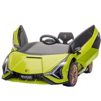 Homcom - Kinder Elektroauto 12 v Lamborghini sian Elektrofahrzeug mit Fernbedienung Musik(MP3/USB) Licht 3-5 Jahre Metall Grün 108 x 62 x 40 cm von HOMCOM