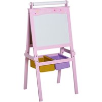 Kindertafel Kinder Staffelei Schreibtafel 3-in-1-Design Spieltafel mit 2 abnehmbaren Aufbewahrungskörben magnetisch für Kinder über 3 Jahre mdf von HOMCOM