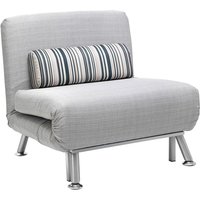 Homcom - Schlafsessel, Klappsessel mit Bettfunktion, Rückenkissen, klappbarer Relaxsessel in Leinenoptik, Verstellbare Rückenlehne, bis 150 kg von HOMCOM