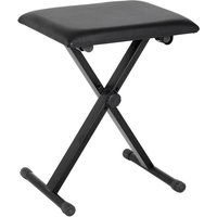 Klavierhocker Klavierbank Klavier Bank kosmetischer Hocker Höhenverstellbar zusammenklappbar Metall Kunstleder Schaumstoff Schwarz 39 x 29 x 37-47 cm von HOMCOM