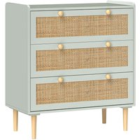 Kommode Sideboard mit 3 Schubladen Arbeitsplatte Ablage Schrankf Aufbewahrungsschrank im Boho-Stil Schubladenschrank für Wohnzimmer Schlafzimmer Flur von HOMCOM