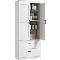 Küchenschrank, Hochschrank mit verstellbaren Regal, Schublade, Buffetschrank Aufbewahrungsschrank mit Landhaus-Stil Vitrinenschrank für Esszimmer Küchenschrank, Hochschrank mit verstellbaren Regal, Schublade, Buffetschrank Aufbewahrungsschrank mit Landhaus-Stil Vitrinenschrank für Esszimmer von HOMCOM