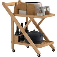 Küchenwagen Servierwagen mit 2 Ebenen, Rollwagen mit Weinregal, Arbeitsplatte, Griff Küchenregal auf Rollen, klappbar Allzweckwagen für Büro, Küche, von HOMCOM