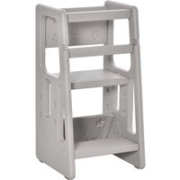 Homcom - Lernturm Kinder-Tritthocker, Montessori Lernturm mit Handgriffe, Höhenverstellbarer Schemel, Küchenhelfer für Kinder 1,5 bis 5 Jahre, hdpe, von HOMCOM