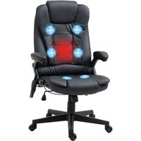 Massagesessel Bürostuhl, Chefsessel mit 6-Punkt-Vibrationsmassage und Wärmefunktion, drehbar Gaming-Stuhl, Kunstleder, 70 x 70 x 111–121 cm, Schwarz Massagesessel Bürostuhl, Chefsessel mit 6-Punkt-Vibrationsmassage und Wärmefunktion, drehbar Gaming-Stuhl, Kunstleder, 70 x 70 x 111–121 cm, Schwarz von HOMCOM