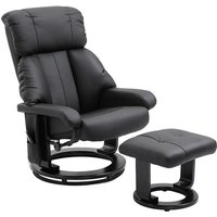 Relaxliege mit Liegefunktion Massagesessel Fernsehsessel Liegesessel Ergonomischer Stuhl Sessel mit Hocker Massage Schwarz 76 x 80 x 102 cm - Schwarz von HOMCOM