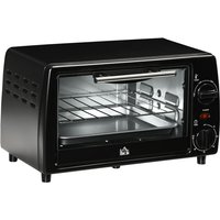 Homcom - Mini Backofen 10 l 750W 100-230℃ 60 Min. Timer mit Backblech, Grillrost und Herausnehmbarer Bodenschale, Pizza-Ofen, Schwarz Homcom - Mini Backofen 10 l 750W 100-230℃ 60 Min. Timer mit Backblech, Grillrost und Herausnehmbarer Bodenschale, Pizza-Ofen, Schwarz von HOMCOM