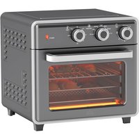 Homcom - Minibackofen mit Umluft 20L Mini Ofen mit Backblech, Grillrost und Krümelblech, 90 °C-230 °c Heißluftfritteuse mit 5 Modi, Frittierkorb, 60 von HOMCOM