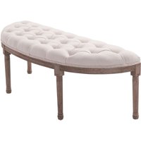 Polsterbank Sitzbank Lounge Sitzhocker Vintage Retro mit Knöpfen Sofa Couch Leinen + Holz beige 140,5 x 51 x 48 cm - Homcom von HOMCOM