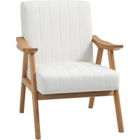 Homcom - Sessel Wohnzimmer Loungesessel Armlehnstuhl Relaxsessel mit Gummiholzbeine, Polstersessel mit Samtoptik, Lesesessel für Schlafzimmer von HOMCOM