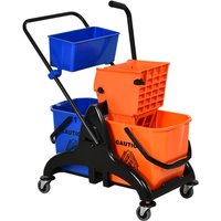 Homcom - Putzwagen Reinigungswagen 26 Liter Wischwagen mit Wischmopp-Presse, Haushaltswagen mit Rollen Orange Homcom - Putzwagen Reinigungswagen 26 Liter Wischwagen mit Wischmopp-Presse, Haushaltswagen mit Rollen Orange von HOMCOM