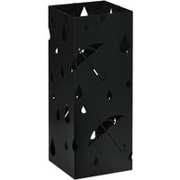 Homcom - Regenschirmständer Schirmständer mit 4 Haken, Wasserauffangschale Regenschirmhalter für Flur, Regenschirme & Gehstöcke Stahl 15,5 x 15,5 x von HOMCOM