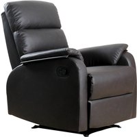 Relaxsessel Fernsehsessel Couch-Sessel Liegesessel Winkelschreibtisch mit CPU-Ständer verstellbar ergonomisch Kunstleder Stahl Braun 75 x 92 x 99 cm von HOMCOM
