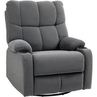 Homcom - Relaxsessel Fernsehsessel mit Liegefunktion, Schaukelfunktion, Drehbar TV-Sessel mit Fußstütze, Taschenfederkern und Becherhalter, für von HOMCOM