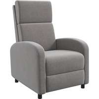 Homcom - Relaxsessel Fernsehsessel Liegesessel mit Liegefunktion gepolstert Sessel mit Verstellbarer Rückenlehne, Ruhesessel mit Leinenoptik, Fußteil von HOMCOM