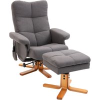 Homcom - Relaxsessel mit Fußhocker, Stauraum, Elektrischer Massagesessel mit Liegefunktion, Drehbarer Fernsehsessel mit Seitentasche, Fernbedienung, von HOMCOM