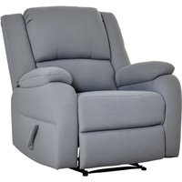 Relaxsessel Manuell Fernsehsessel mit Liegefunktion, Leinenoptik, TV-Sessel mit Seitengriff, Fußstütze, bis 150 kg Belastbar, für Wohnzimmer, von HOMCOM