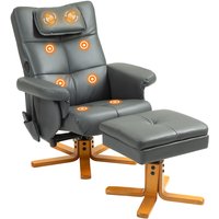 Homcom - Relaxsessel mit Liegefunktion Massagesessel mit Hocker und Stauraum Fernsehsessel mit Seitentasche Kunstleder 78 x 86 x 93cm Dunkelgrau Homcom - Relaxsessel mit Liegefunktion Massagesessel mit Hocker und Stauraum Fernsehsessel mit Seitentasche Kunstleder 78 x 86 x 93cm Dunkelgrau von HOMCOM