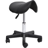 Rollhocker Höhenverstellbarer Drehhocker Arbeitshocker mit Rädern Drehbarer Salonstuhl Sitzhocker Salon Hocker Kunstleder Schwarz 35 x 38 x 43-55H cm von HOMCOM