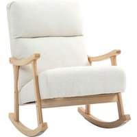 Homcom - Schaukelstuhl, Schaukelsessel mit Rückenlehne, Holzkufen, Sessel, Relaxsessel mit Teddysamt-Optik, Schwingsessel, Relaxstuhl für Wohnzimmer, Homcom - Schaukelstuhl, Schaukelsessel mit Rückenlehne, Holzkufen, Sessel, Relaxsessel mit Teddysamt-Optik, Schwingsessel, Relaxstuhl für Wohnzimmer, von HOMCOM