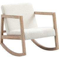 Homcom - Schaukelstuhl mit Holzrahmen gepolstert Relax Stuhl Sessel Stuhl Wohnzimmersessel Lounge mit gepolsterter Sitzfläche Kautschukholz Cremeweiß Homcom - Schaukelstuhl mit Holzrahmen gepolstert Relax Stuhl Sessel Stuhl Wohnzimmersessel Lounge mit gepolsterter Sitzfläche Kautschukholz Cremeweiß von HOMCOM