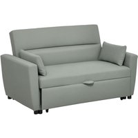 Homcom - Schlafsofa, 2-Sitzer Sofa mit Schlaffunktion, Verstellbare Rückenlehne, Couch mit Kissen, Samtoptik, Schlafcouch für Wohnzimmer, von HOMCOM