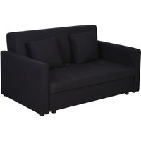 Homcom - Schlafsofa, 2er-Sofa, mit verstecktem Stauraum, Pollycotton, Dunkelgrau - Kohlegrau von HOMCOM