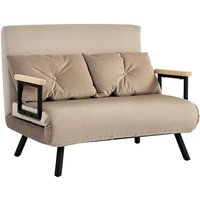 Homcom - Schlafsofa, Klappbett mit Bettfunktion, Relaxsessel mit Rückenkissen, Polstersofa mit Verstellbarer Rückenlehne, Samtoptik, 102 x 73 x 81 von HOMCOM