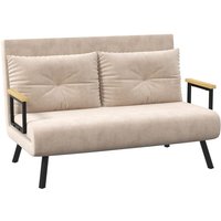 Homcom - Schlafsofa, Klappbett mit Bettfunktion, Relaxsessel mit Rückenkissen, Polstersofa mit Verstellbarer Rückenlehne, Samtoptik, 102B x 73T x 81H von HOMCOM