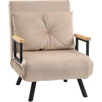 Homcom - Schlafsofa, Klappbett mit Bettfunktion, Relaxsessel mit Rückenkissen, Polstersofa mit Verstellbarer Rückenlehne, Samtoptik, 63 x 73 x 81 cm, Homcom - Schlafsofa, Klappbett mit Bettfunktion, Relaxsessel mit Rückenkissen, Polstersofa mit Verstellbarer Rückenlehne, Samtoptik, 63 x 73 x 81 cm, von HOMCOM