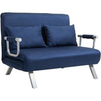 Homcom - Schlafsofa Schlafcouch mit Verstellbarer Rückenlehne, Wurfkissen, Sofa mit Schlaffunktion, Samtoptik, Armlehne, Gästebett, Klappsessel für von HOMCOM