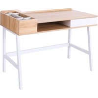 Homcom - Schreibtisch Computertisch Bürotisch Arbeitstisch pc Tisch vielseitig verwendbar mit sechs Ablagefächern Schublade Breite Tischplatte für von HOMCOM