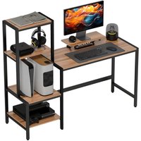 Schreibtisch Computertisch mit Monitorständer, CPU-Ständer, Bürotisch mit Druckerablage, pc Tisch mit 4 Regalen, Modern-Design für Home Office, 150 x Schreibtisch Computertisch mit Monitorständer, CPU-Ständer, Bürotisch mit Druckerablage, pc Tisch mit 4 Regalen, Modern-Design für Home Office, 150 x von HOMCOM
