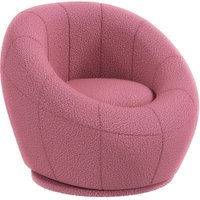 Homcom - Sessel, Ohrensessel mit Armlehnen, drehbarer Loungesessel, Einzelsofa mit Lammwolle-Optik, kleiner Polstersessel für Wohnzimmer, von HOMCOM