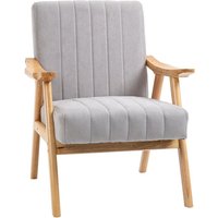 Homcom - Sessel Wohnzimmer Loungesessel Armlehnstuhl Relaxsessel mit Gummiholzbeine, Polstersessel mit Samtoptik, Lesesessel für Schlafzimmer von HOMCOM