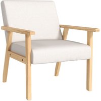 Homcom - Sessel Wohnzimmer Loungesessel Armlehnstuhl Relaxsessel mit Massivholzbeine, Lesesessel mit Leinenoptik, Polstersessel für Schlafzimmer von HOMCOM