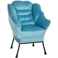 Homcom - Sessel Wohnzimmer Loungesessel Gepolstert Relaxsessel mit Seitentasche, Stahlbeine Polstersessel mit Samtoptik, Einzelsessel für Homcom - Sessel Wohnzimmer Loungesessel Gepolstert Relaxsessel mit Seitentasche, Stahlbeine Polstersessel mit Samtoptik, Einzelsessel für von HOMCOM