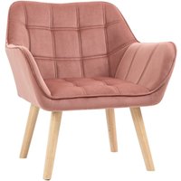 Homcom - Sessel Wohnzimmer Ohrensessel Loungesessel Relaxsessel mit Gummiholzbeine, Lesesessel mit Samtoptik, Polstersessel für Schlafzimmer, von HOMCOM
