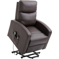 Homcom - Sessel mit Aufstehhilfe, Elektrischer Massagesessel mit Liegefunktion, Relaxsessel mit Fernbedienung, Fernsehsessel mit Seitentasche, von HOMCOM