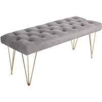 Sitzbank Polsterbank Pianobank Schuhbank mit Samtoptik Bettbank Klavierbank für Schlafzimmer, Wohnzimmer, Flur, Metall Grau 116 x 44,5 x 49 cm Sitzbank Polsterbank Pianobank Schuhbank mit Samtoptik Bettbank Klavierbank für Schlafzimmer, Wohnzimmer, Flur, Metall Grau 116 x 44,5 x 49 cm von HOMCOM