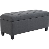 Homcom - Sitzbank Polsterbank mit Stauraum Truhenbank Flur Schlafzimmer Wohnzimmer leinenartiges Polyester Gummiholz Dunkelgrau 100 x 40 x 44 cm Homcom - Sitzbank Polsterbank mit Stauraum Truhenbank Flur Schlafzimmer Wohnzimmer leinenartiges Polyester Gummiholz Dunkelgrau 100 x 40 x 44 cm von HOMCOM