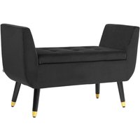 Homcom - Sitzbank mit Stauraum Armlehnen Polsterbank mit Samtoptik, Sitztruhe mit Holzbeine, Truhenbank für Wohnzimmer Schlafzimmer Flur 107 x 42 x von HOMCOM