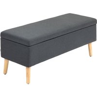 Homcom - Sitzbank mit Stauraum Polsterbank mit Leinenoptik, Sitztruhe mit Holzbeine, Truhenbank für Wohnzimmer Schlafzimmer Flur 110 x 39 x 45 cm, Homcom - Sitzbank mit Stauraum Polsterbank mit Leinenoptik, Sitztruhe mit Holzbeine, Truhenbank für Wohnzimmer Schlafzimmer Flur 110 x 39 x 45 cm, von HOMCOM