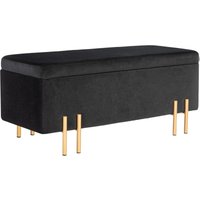 Homcom - Sitzbank mit Stauraum Polsterbank mit Samtoptik, Sitztruhe mit Metallbeine, Truhenbank für Wohnzimmer Schlafzimmer Flur 100 x 40 x 42 cm, von HOMCOM