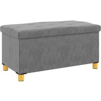 Homcom - Sitzbank mit Stauraum faltbar Polsterbank mit Samtoptik, Sitztruhe mit Beine, Truhenbank für Wohnzimmer Schlafzimmer Flur 76 x 38 x 38 cm, Homcom - Sitzbank mit Stauraum faltbar Polsterbank mit Samtoptik, Sitztruhe mit Beine, Truhenbank für Wohnzimmer Schlafzimmer Flur 76 x 38 x 38 cm, von HOMCOM