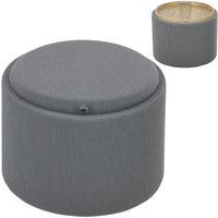 Sitzhocker mit Stauraum Hocker mit Deckel, Runder Fußhocker Polsterhocker Couchtisch mit Cord-Optik 56 x 56 x 42 cm Grau - Homcom Sitzhocker mit Stauraum Hocker mit Deckel, Runder Fußhocker Polsterhocker Couchtisch mit Cord-Optik 56 x 56 x 42 cm Grau - Homcom von HOMCOM