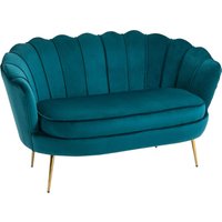 Homcom - Sofa 2 Sitzer Couch mit Armlehne blütenblattförmiger Rückenlehne Dick Gepolstert Polstersofa Modern Doppelsofa mit Samtoptik, Metallbeine Homcom - Sofa 2 Sitzer Couch mit Armlehne blütenblattförmiger Rückenlehne Dick Gepolstert Polstersofa Modern Doppelsofa mit Samtoptik, Metallbeine von HOMCOM