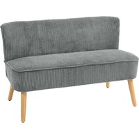 Homcom - Sofa 2 Sitzer modern Couch ohne Armlehne Gepolstert Polstersofa mit Cord-Optik, klein Loungesofa mit Holzbeine für Wohnzimmer, 117 x 56,5 x von HOMCOM