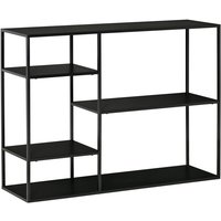 Homcom - Standregal Bücherregal mit 5 offenen Fächern, Aufbewahrungsregal mit Metallrahmen, Würfelregal für Küche, Wohnzimmer, Schwarz, 120 x 35 x von HOMCOM